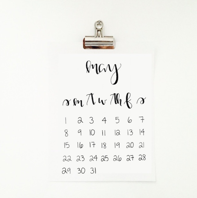 Calendar_Mighty Fein Lettering