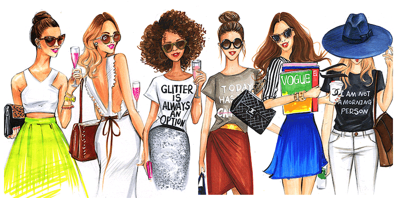 fashionillustrationofstreetfashionistasbyhoustonfashionillustratorrongrongdevoe